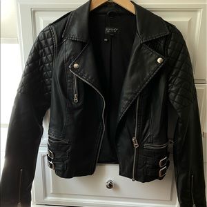 TOPSHOP faux leather jacket, size 4!